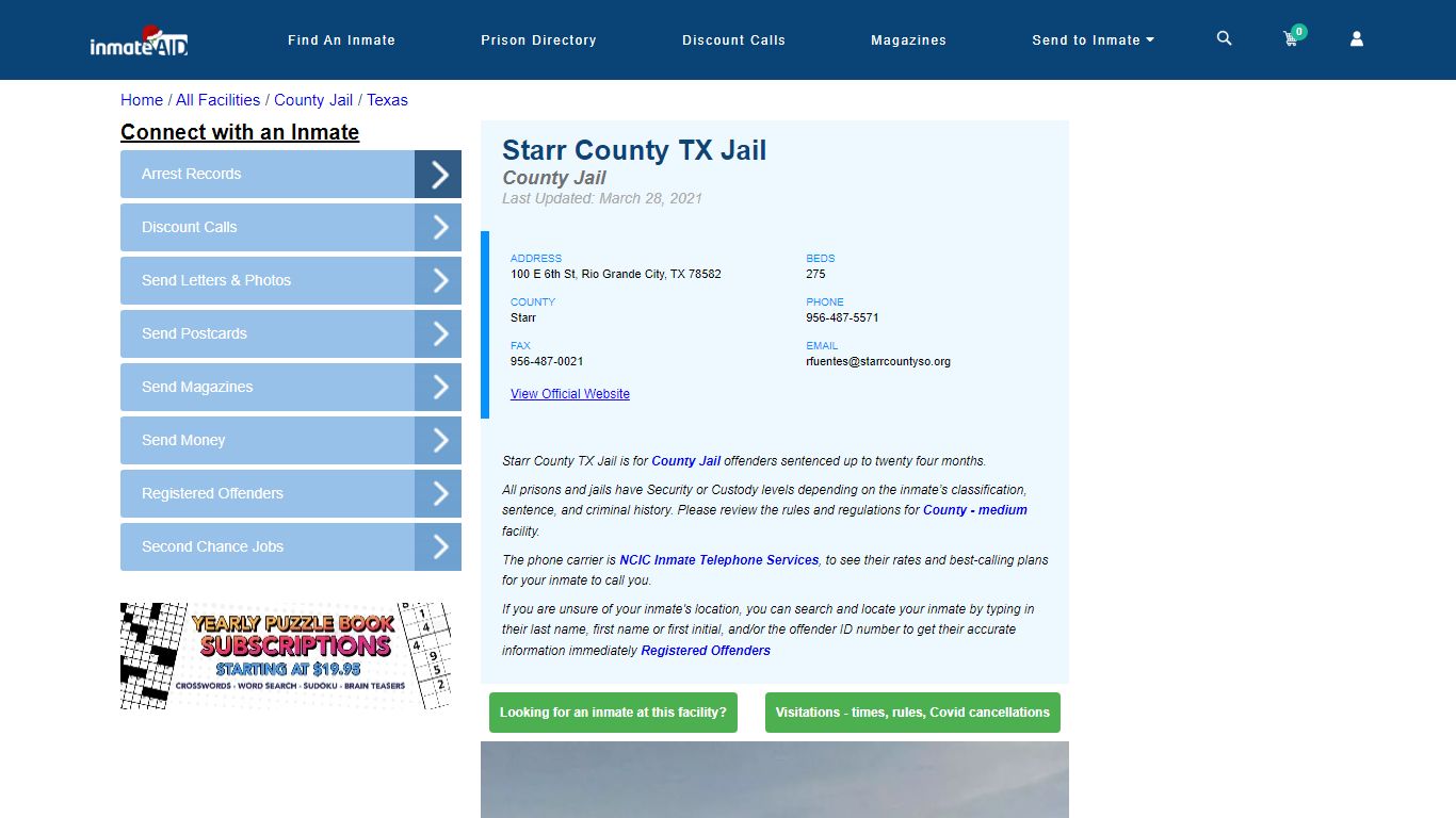 Starr County TX Jail - Inmate Locator - Rio Grande City, TX