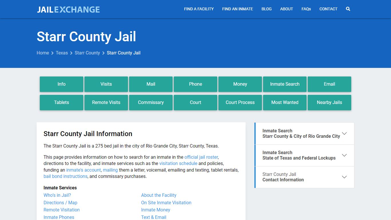 Starr County Jail, TX Inmate Search, Information